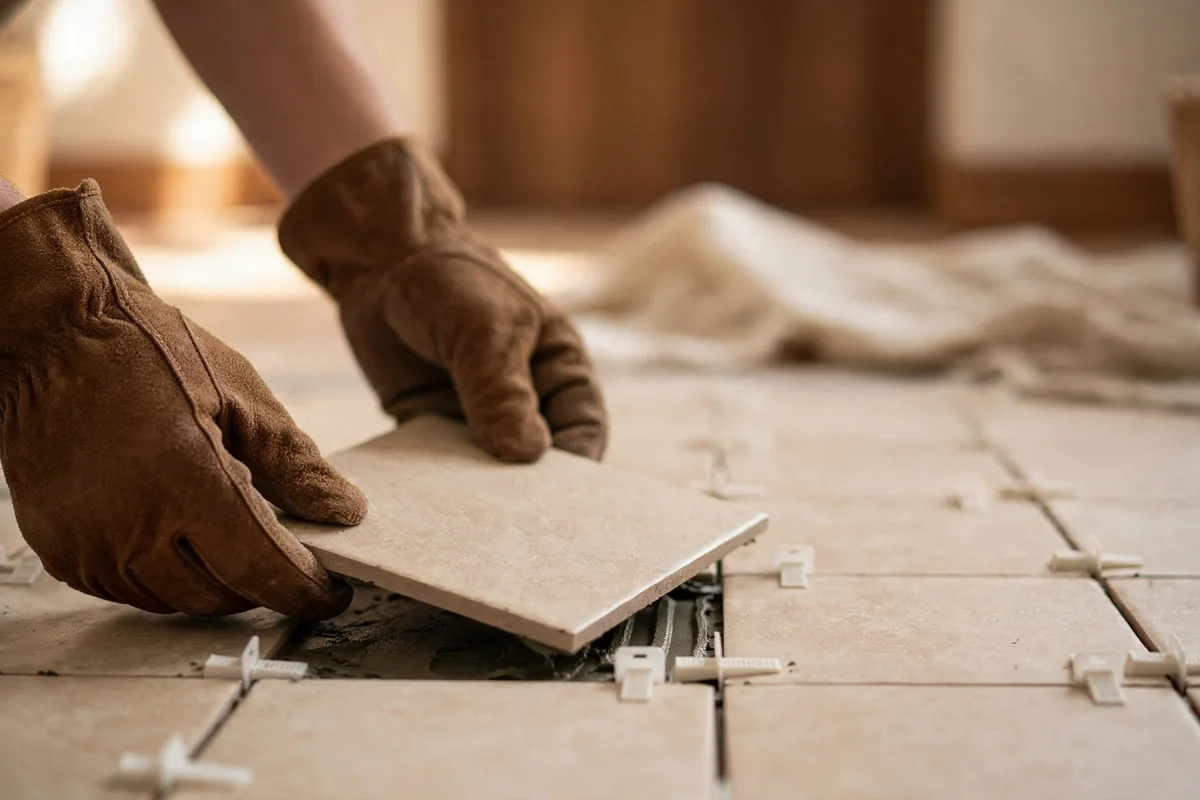 Laying floor tiles