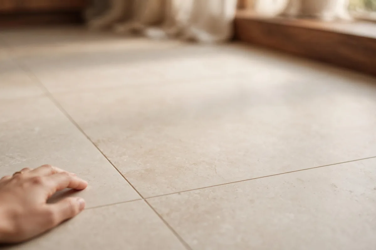 Large porcelain floor tiles